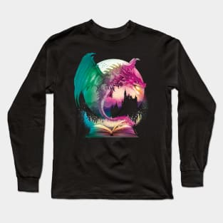 Fantasy Dragon With Fire Long Sleeve T-Shirt